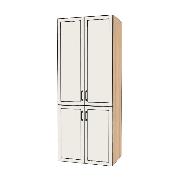 35" Wide Tall Pantry Cabinet - (Ply Wood Boxes - Painted Doors) 24 D