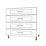 36" Wide Drawer Cabinet - (White Cabinet Boxes - Painted Doors)