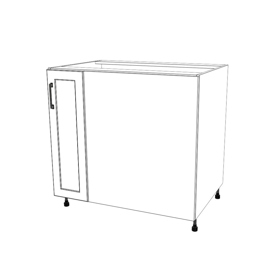36" Blind Corner Base Cabinet - Door on Right/Left Side - (White Cabinet Boxes - Thermofoil Doors)