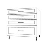 36" Wide Drawer Cabinet - (White Cabinet Boxes - Painted Doors)