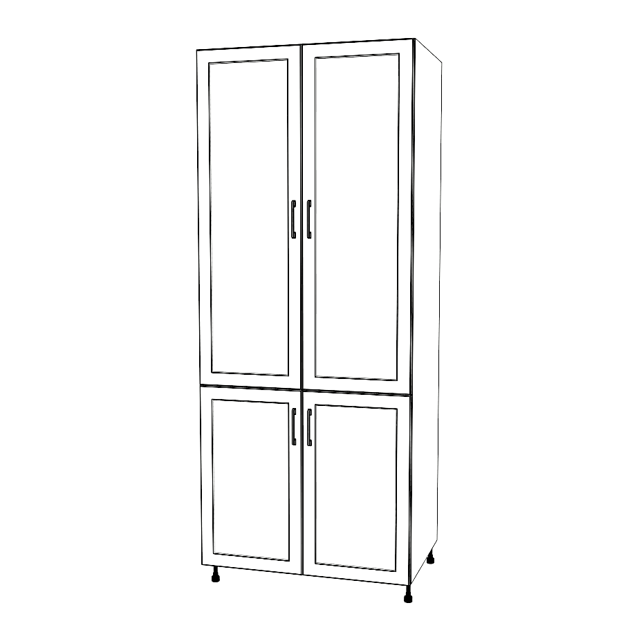 36" Wide Tall Pantry Cabinet - (White Cabinet Boxes - Painted Doors) 24 D