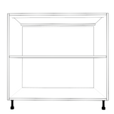 36" Wide Base Cabinet - (White Cabinet Boxes - Thermofoil Doors)