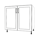 36" Wide Base Cabinet - (White Cabinet Boxes - Thermofoil Doors)