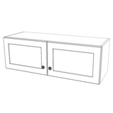36" Wide x 12" High Wall Cabinet - (White Cabinet Boxes - Thermofoil Doors)