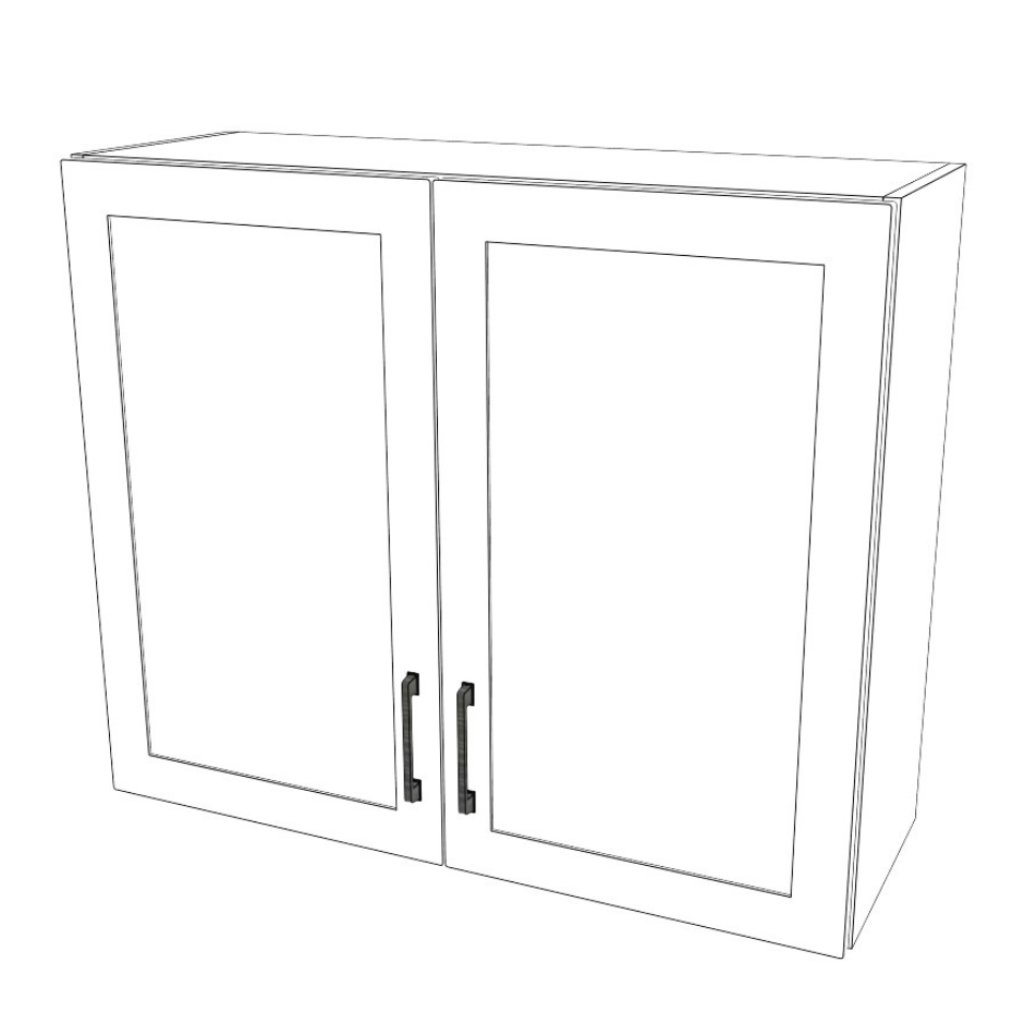 36" Wide x 30" High x 24" Deep  Stove/fridge Cabinet - (White Cabinet Boxes - Thermofoil Doors)