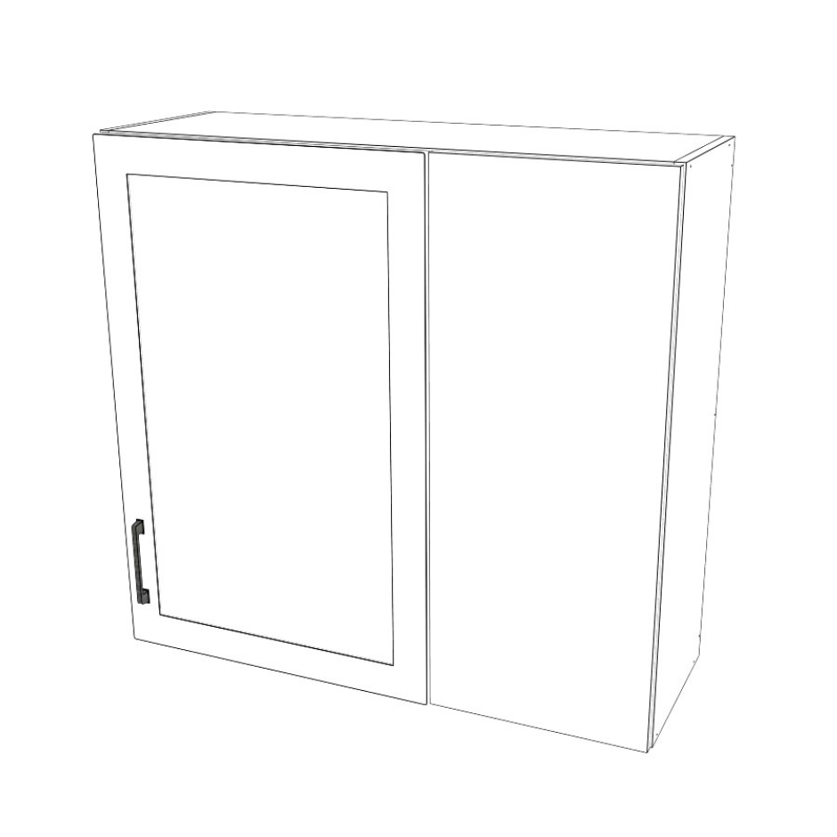 36" Wide 34" High Blind Corner Wall Cabinet - Door on Right/Left Side - (White Cabinet Boxes - Thermofoil Doors)
