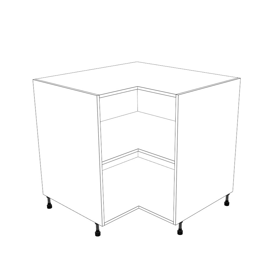 36x36" L Shape Base Corner Cabinet - (White Cabinet Boxes - Thermofoil Doors)