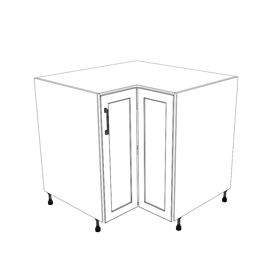 36x36" L Shape Base Corner Cabinet - (White Cabinet Boxes - Thermofoil Doors)