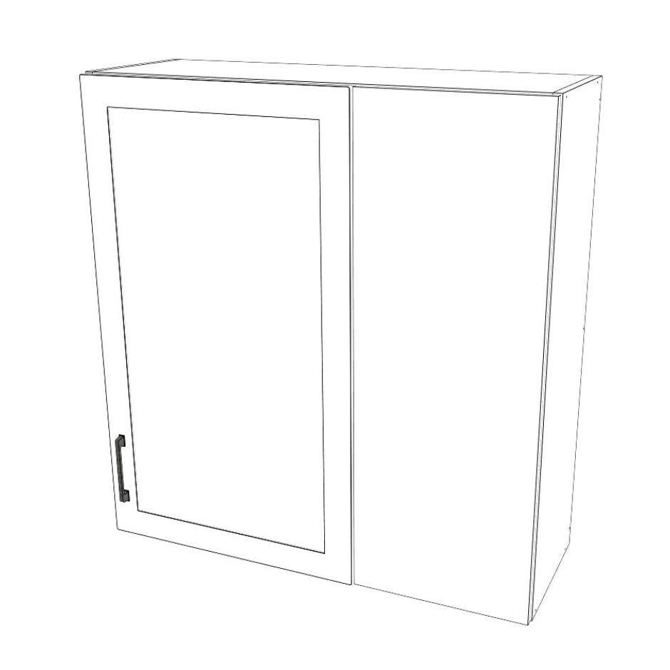 36" Wide 38" High Blind Corner Wall Cabinet - Door on Right/Left Side - (White Cabinet Boxes - Painted Doors)