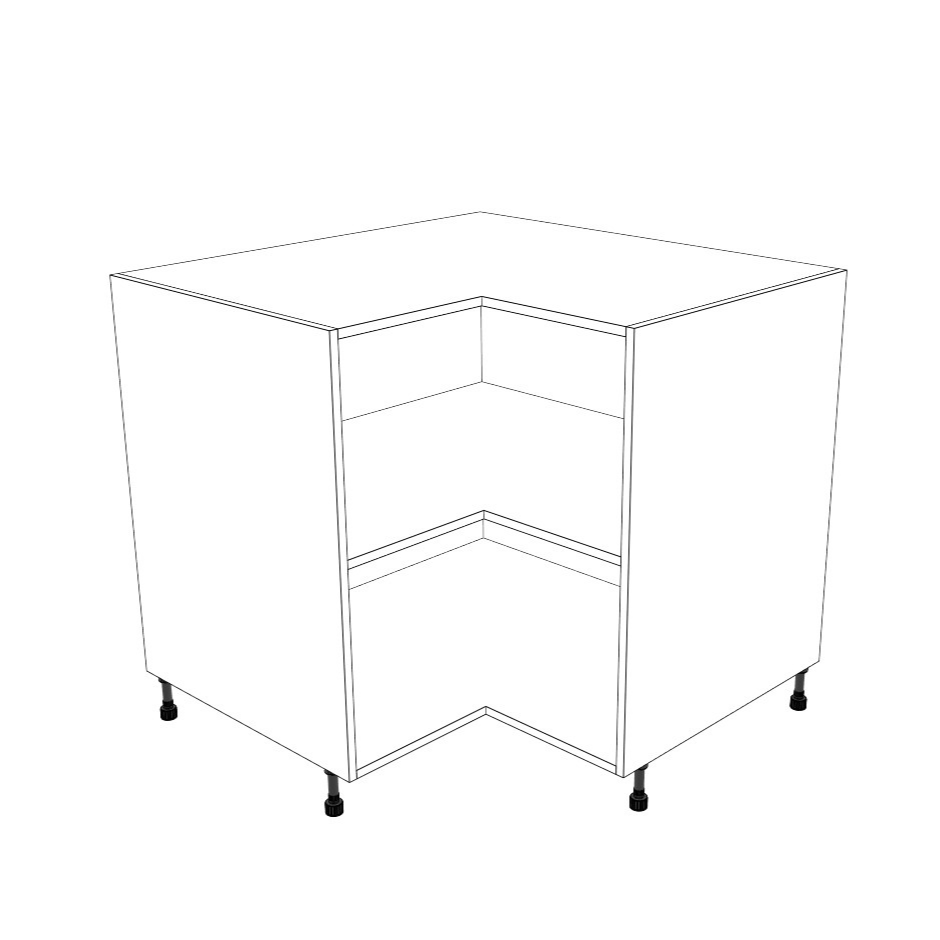 37x37" L Shape Base Corner Cabinet - (White Cabinet Boxes - Painted Doors)
