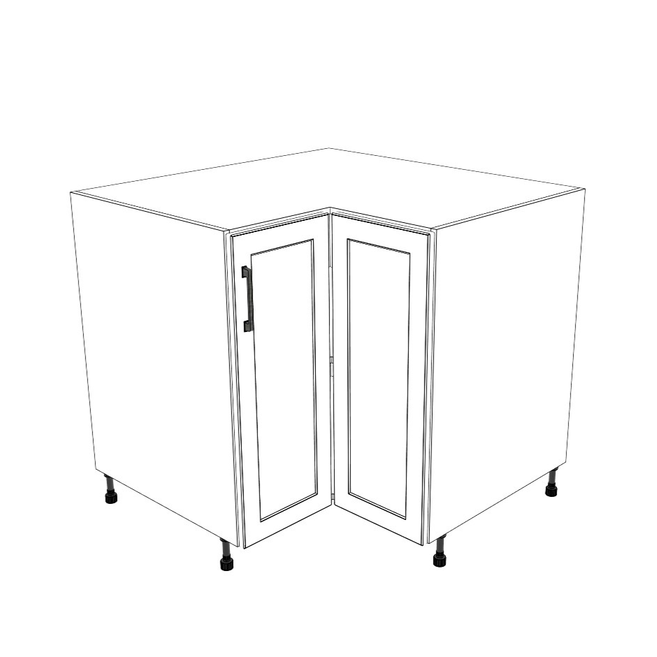 37x37" L Shape Base Corner Cabinet - (White Cabinet Boxes - Thermofoil Doors)