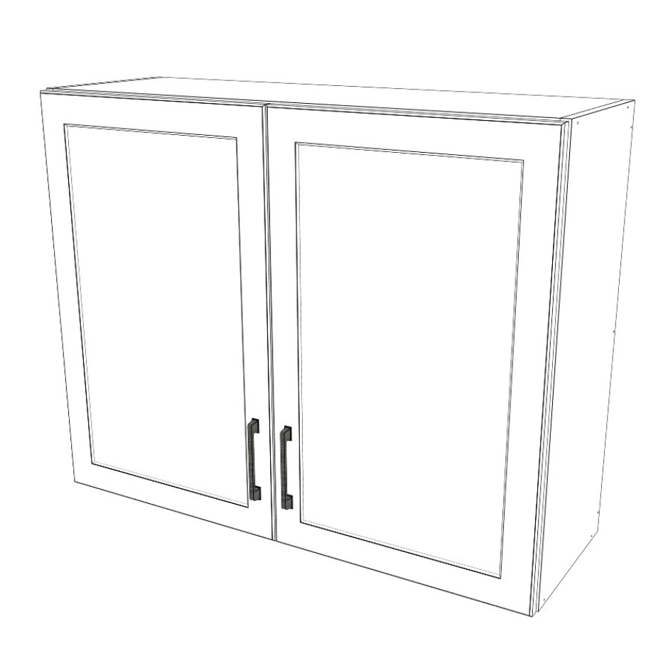 38" Wide x 30" High x 24" Deep Stove/fridge Cabinet - (White Cabinet Boxes - Thermofoil Doors)