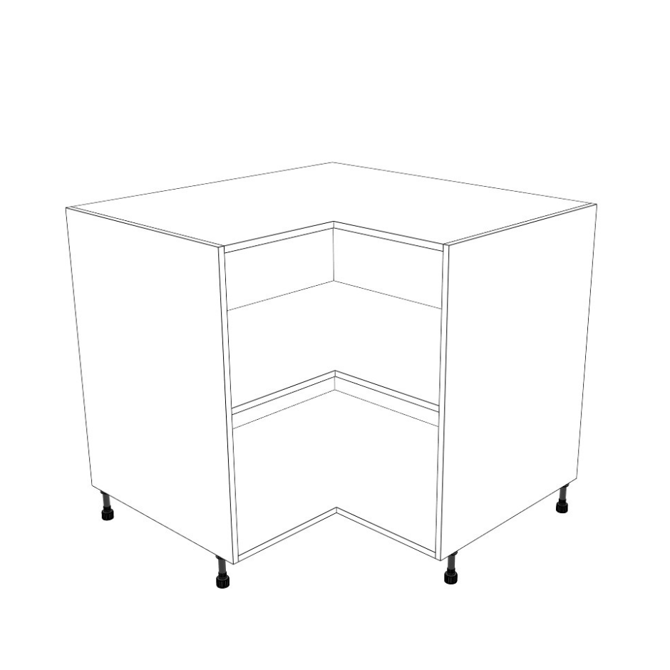38x38" L Shape Base Corner Cabinet - (White Cabinet Boxes - Thermofoil Doors)