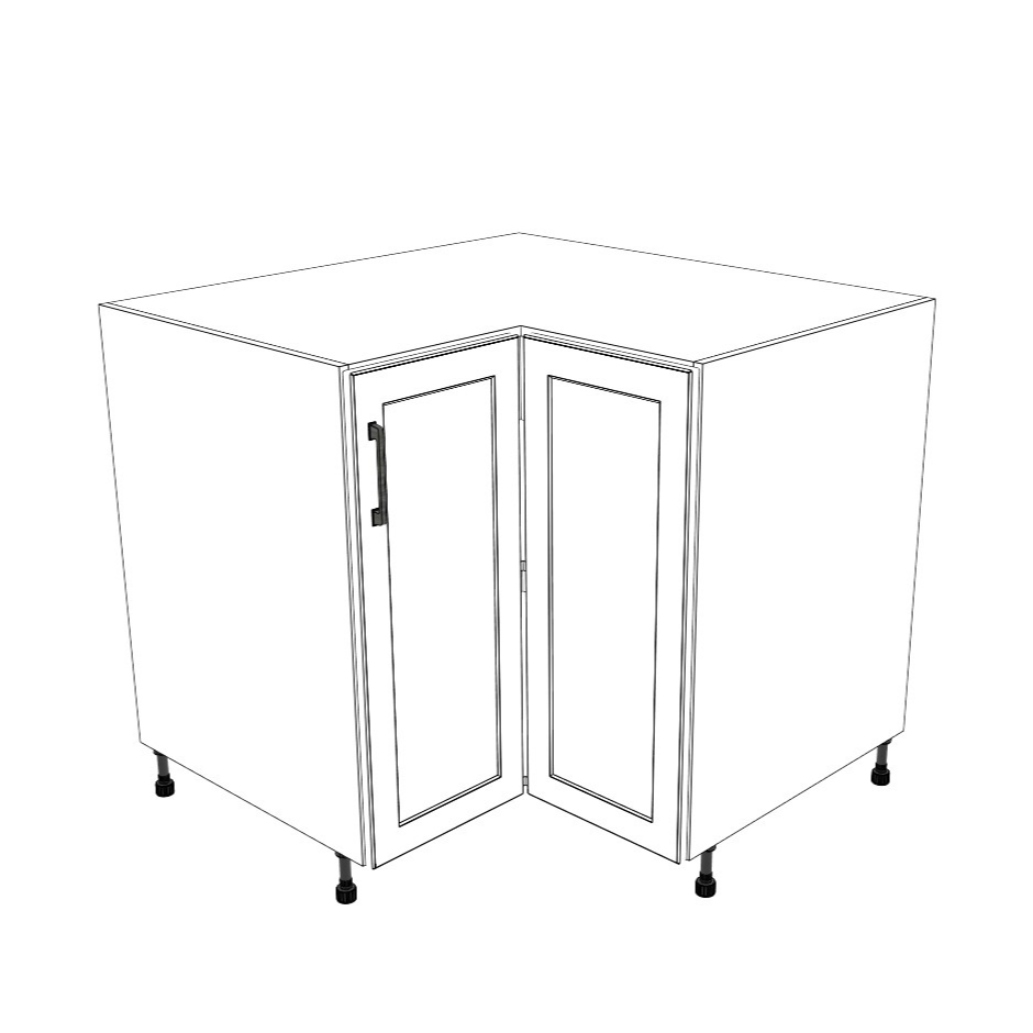 38x38" L Shape Base Corner Cabinet - (White Cabinet Boxes - Thermofoil Doors)