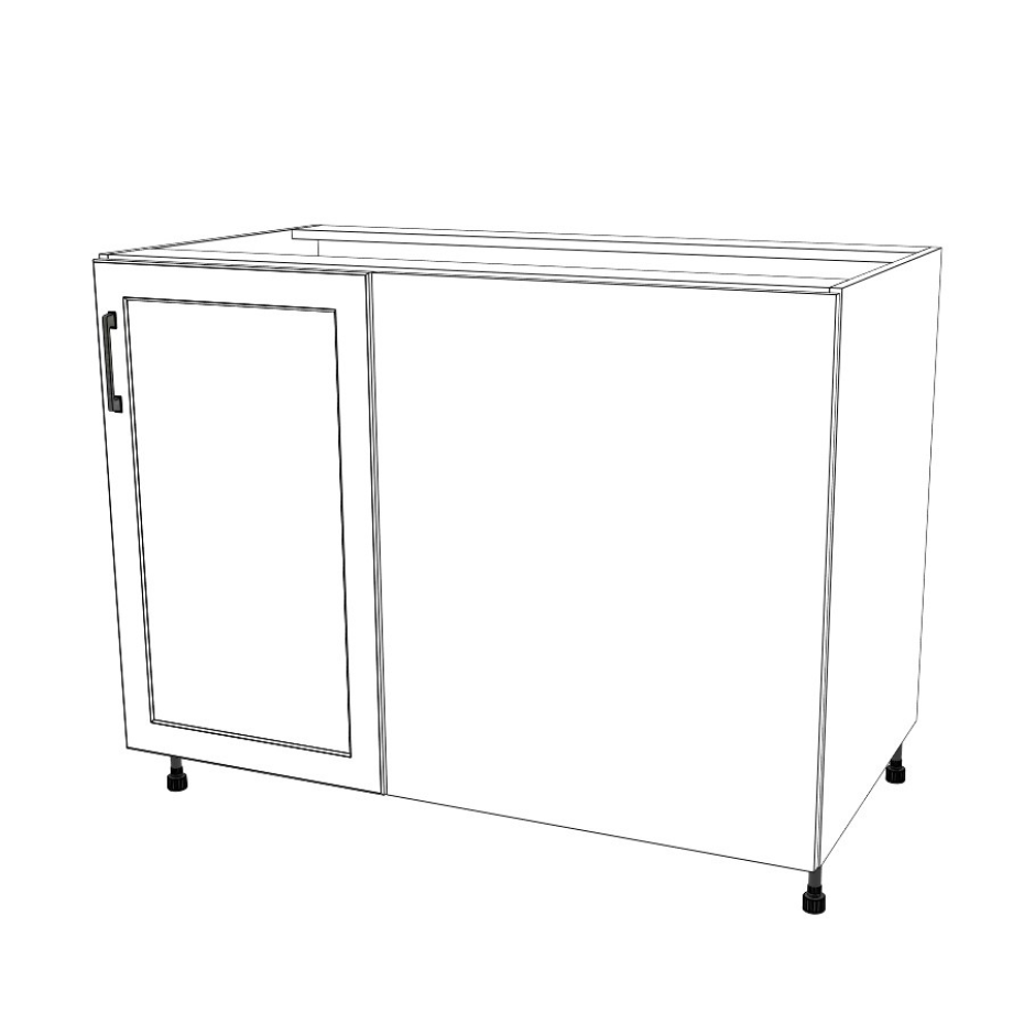 45" Blind Corner Base Cabinet - Door on Right/Left Side - (White Cabinet Boxes - Painted Doors)