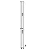 6" Wide Tall Pantry Cabinet - (White Cabinet Boxes - Painted Doors) 24 D