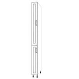 7" Wide Tall Pantry Cabinet - (White Cabinet Boxes - Painted Doors) 24 D