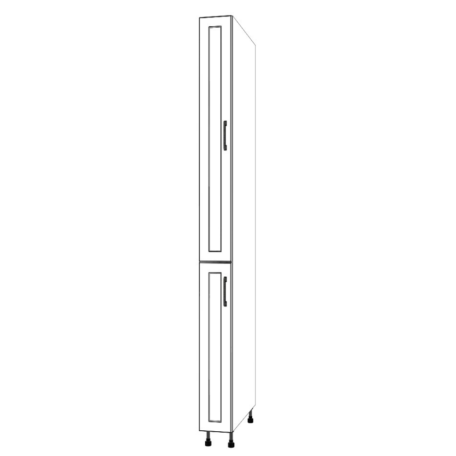 7" Wide Tall Pantry Cabinet - (White Cabinet Boxes - Thermofoil Doors) 24 D