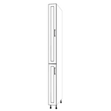 7" Wide Tall Pantry Cabinet - (White Cabinet Boxes - Thermofoil Doors) 24 D