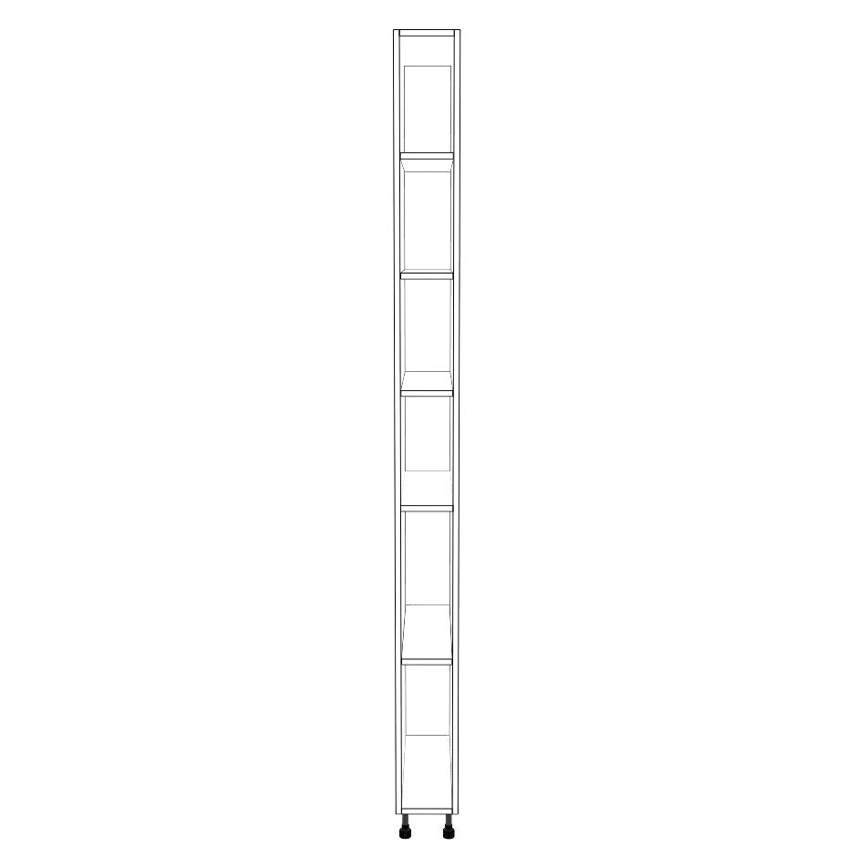 7" Wide Tall Pantry Cabinet - (White Cabinet Boxes - Painted Doors) 24 D