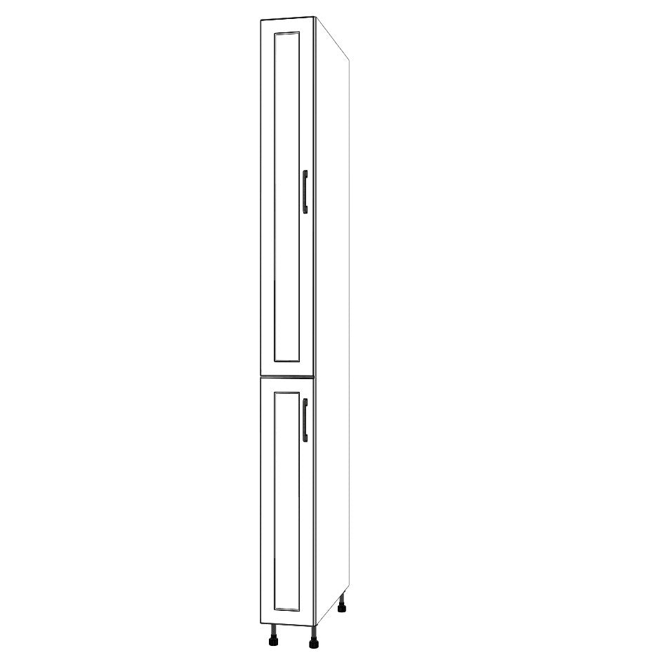 8" Wide Tall Pantry Cabinet - (White Cabinet Boxes - Painted Doors) 24 D