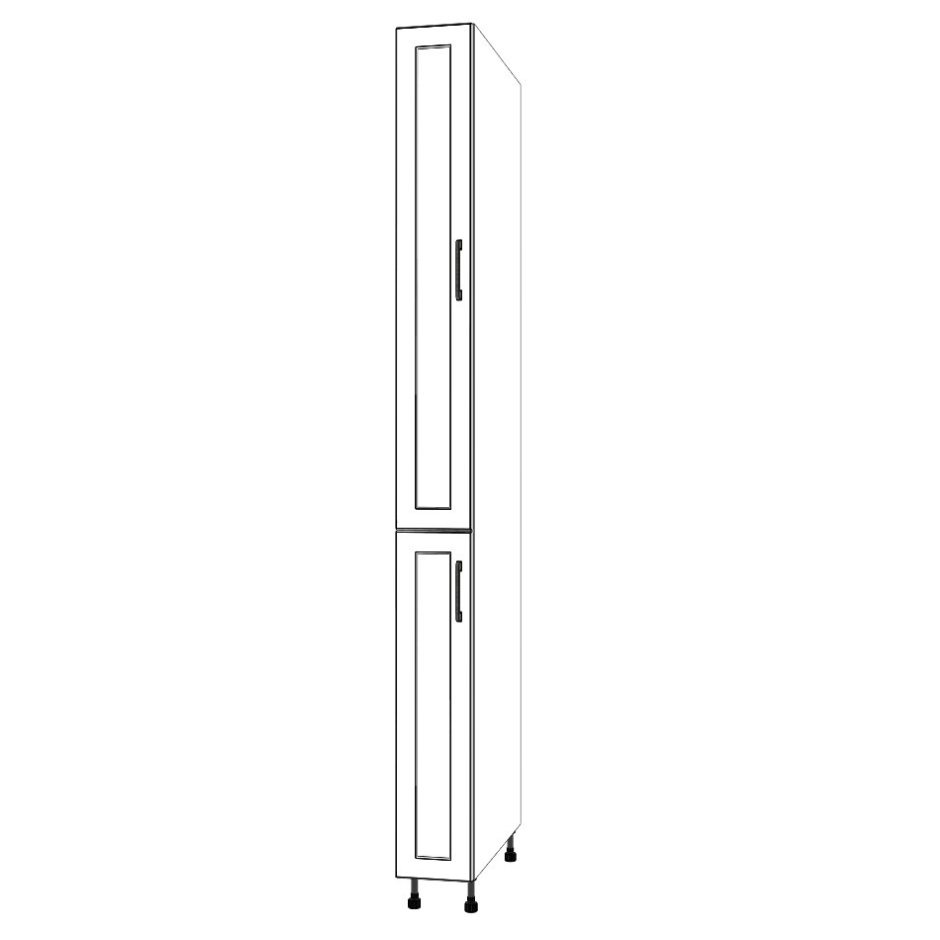 8" Wide Tall Pantry Cabinet - (White Cabinet Boxes - Thermofoil Doors) 24 D