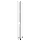 8" Wide Tall Pantry Cabinet - (White Cabinet Boxes - Thermofoil Doors) 24 D