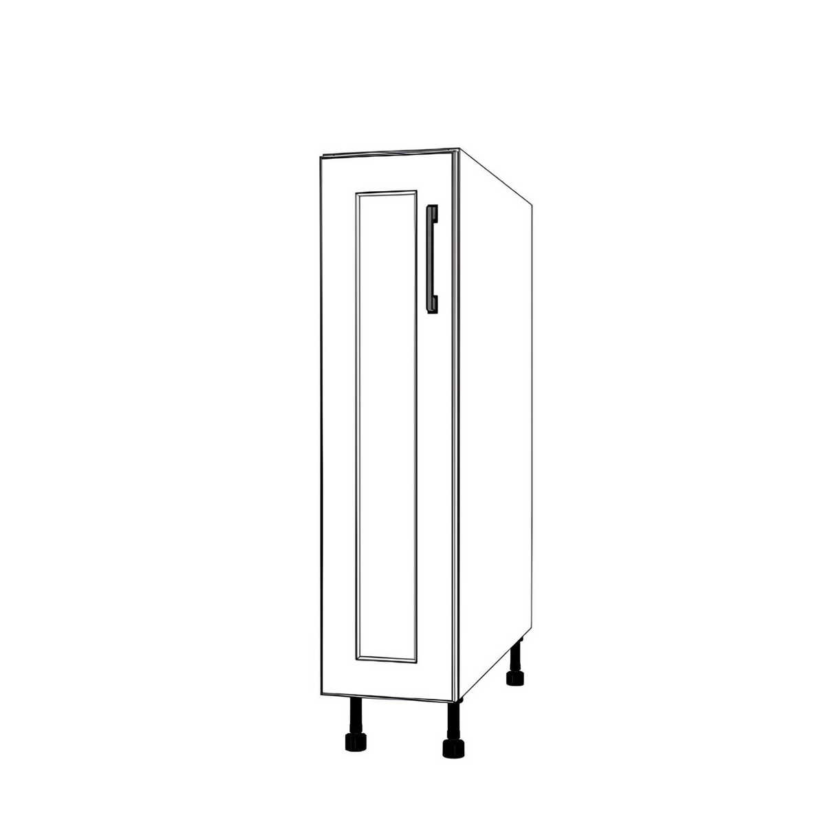 8" Wide Base Cabinet - (White Cabinet Boxes - Painted Doors)