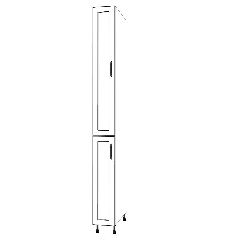 9" Wide Tall Pantry Cabinet - (White Cabinet Boxes - Painted Doors) 24 D