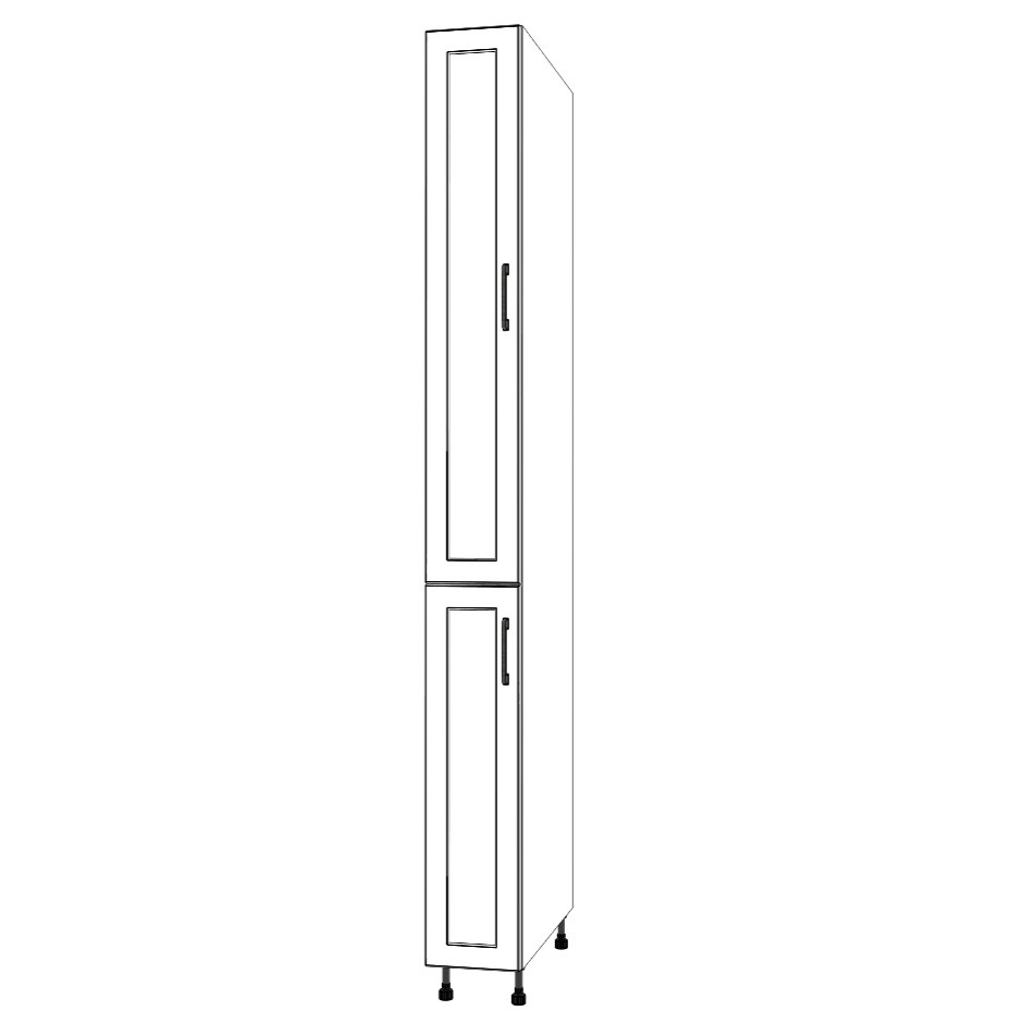 9" Wide Tall Pantry Cabinet - (White Cabinet Boxes - Thermofoil Doors) 24 D