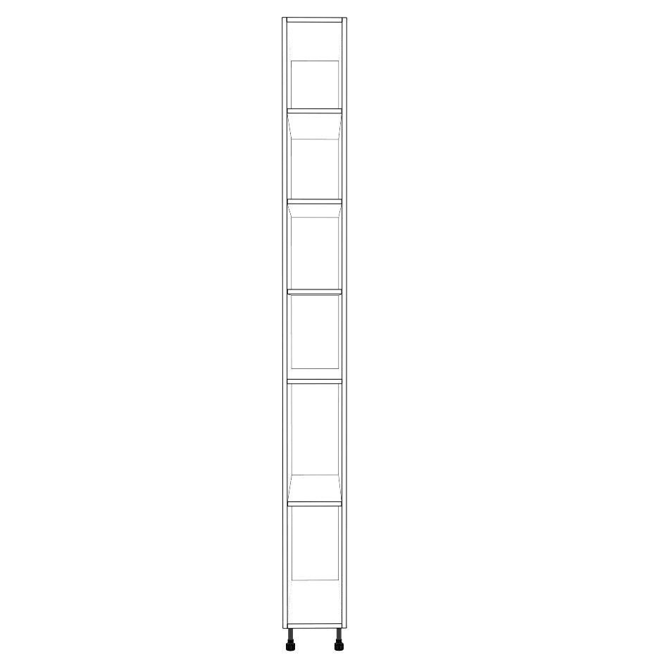 9" Wide Tall Pantry Cabinet - (White Cabinet Boxes - Painted Doors) 24 D